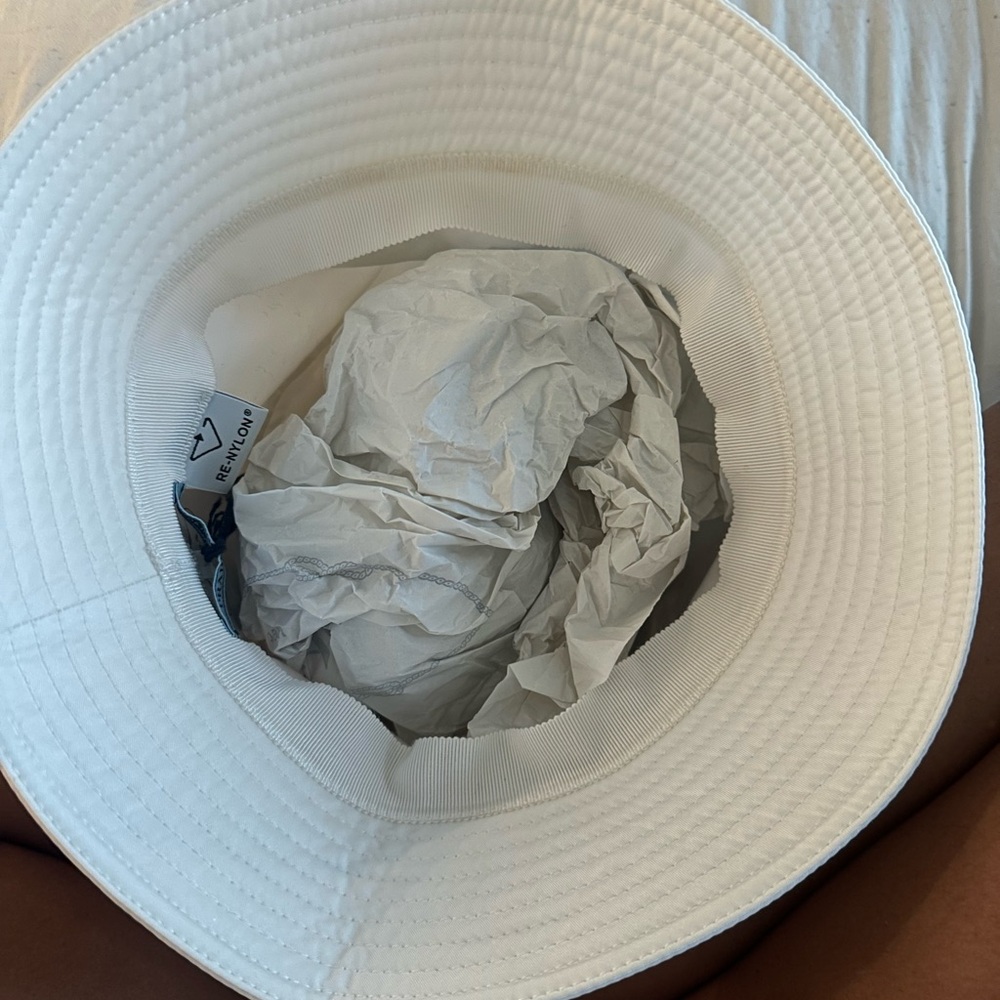 Prada White Re-Nylon Bucket Hat with Logo Tag - Picture 3 of 4